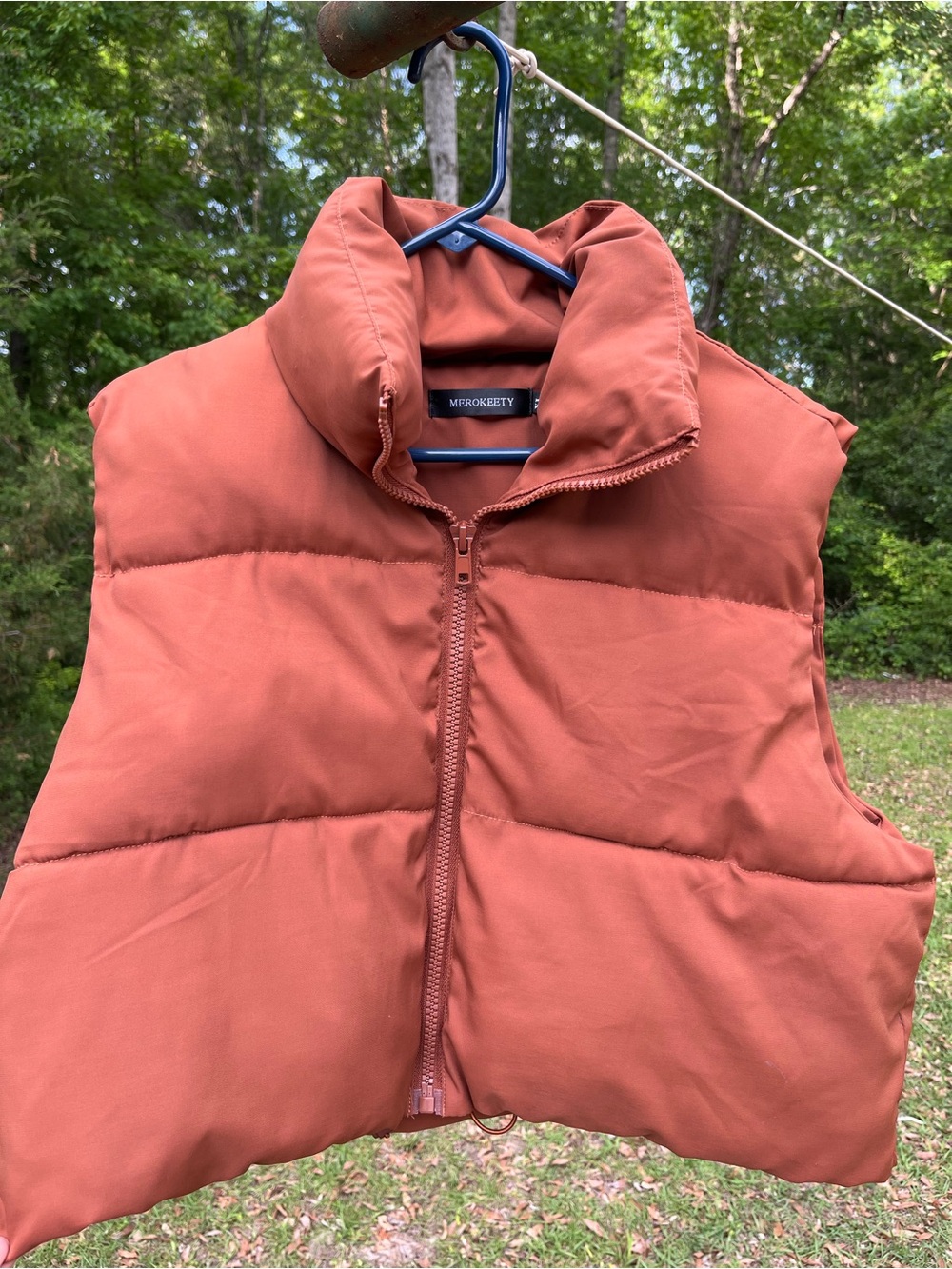 Merokeety Women's Rust Orange Puffer Vest